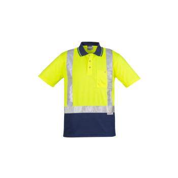 Mens Hi Vis Spliced Short Sleeve Polo - Shoulder Taped - ZH233