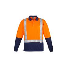 Mens Hi Vis Spliced Long Sleeve Polo - Shoulder Taped - ZH234 Shirts from Challenge Marketing NZ