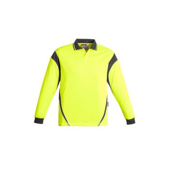 Mens Hi Vis Aztec Long Sleeve Polo - ZH249