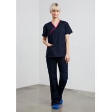 Womens Contrast Scrub Top - H10722 Medical Scrubs from Challenge Marketing NZ