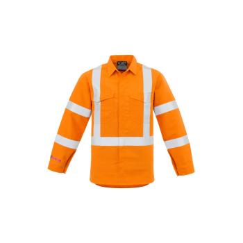 Mens Red Flame Hi Vis X Back Shirt - ZW137