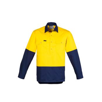 Mens Closed Front Long Sleeve Shirt - ZW560