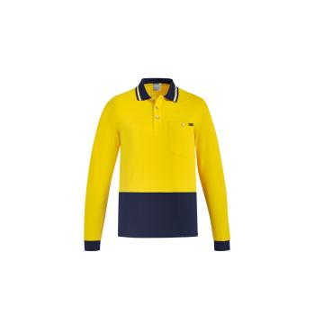 Mens Hi Vis Cotton Long Sleeve Polo - ZH430