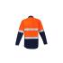 Mens Orange Flame Hi Vis Open Front Spliced Shirt - Hoop Taped - ZW140 Shirts from Challenge Marketing NZ