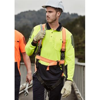 Mens Hi Vis Flux Long Sleeve Polo - ZH310