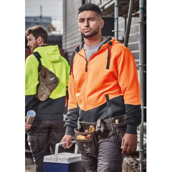 Unisex Hi Vis Textured Jacquard Full Zip Hoodie - ZT478