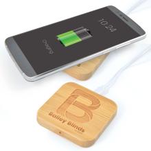 Arc Square Bamboo Wireless Charger Wireless Chargers from Challenge Marketing NZ