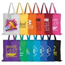 Coloured Cotton Short Handle Tote Bag Bamboo Cotton & Calico from Challenge Marketing NZ