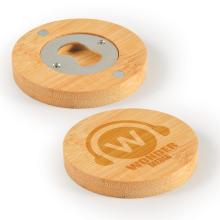 Discus Bamboo Bottle Opener Coaster Coasters from Challenge Marketing NZ