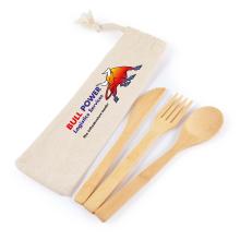 Miso Bamboo Cutlery Set in Calico Pouch Kitchen from Challenge Marketing NZ