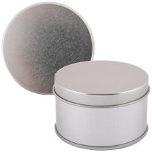 Silver Round Tin Gift Boxes from Challenge Marketing NZ