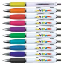 Viva Pen - White Barrel Pens - Plastic from Challenge Marketing NZ